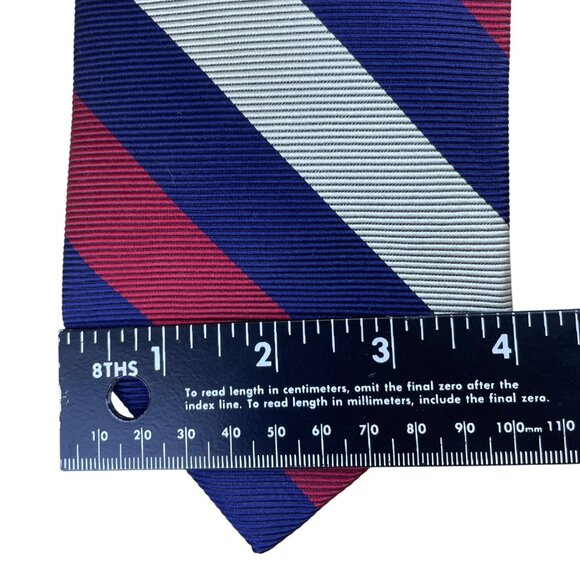 Vintage Brooks Brothers Blue/Red Striped Silk Tie Classic Neckwear Handmade USA - Picture 7 of 7